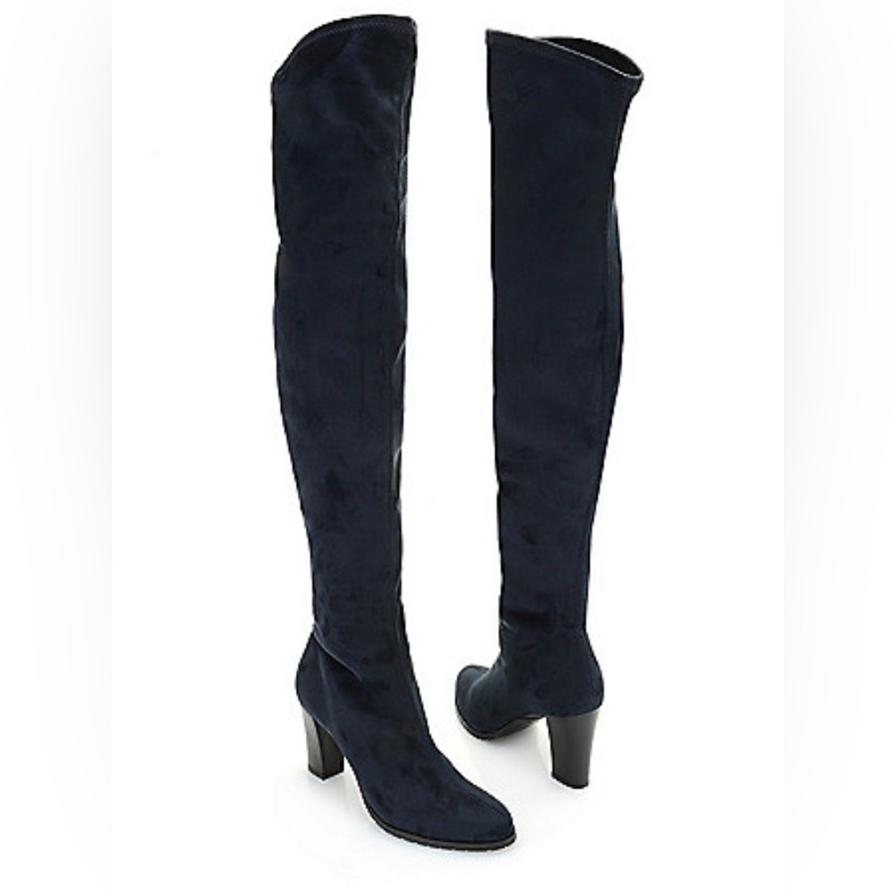 NWOT Ron White Rapisardi vegan suede finish 3” heel grey over the knee boots